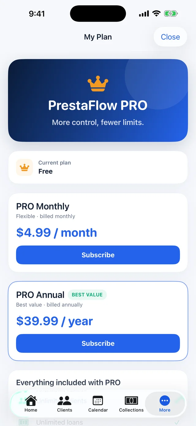 PrestaFlow PRO screen
